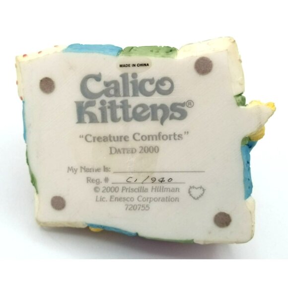 Calico Kittens Creature Comforts 2000 Vintage Enesco Figurine 720755 2.5 Inches - Picture 12 of 14